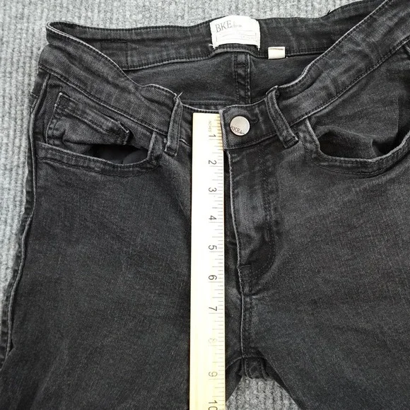 BKE Payton Jeans Womens 28x31.5 Black Charcoal Wash Mid Rise Skinny Stretch - Picture 8 of 10